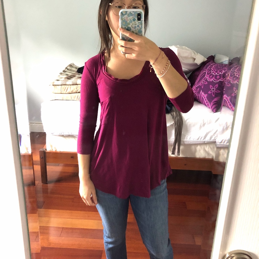 Anthropologie Bordeaux Top XS